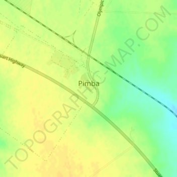 Mapa topográfico Pimba, altitud, relieve