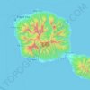 Mapa topográfico Tahiti, altitud, relieve