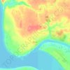 Mapa topográfico Igarka, altitud, relieve