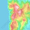 Mapa topográfico Oia, altitud, relieve