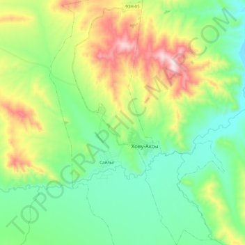 Mapa topográfico Сумон Хову-Аксы, altitud, relieve