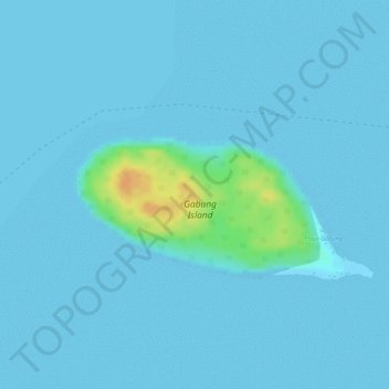 Mapa topográfico Gabung Island, altitud, relieve