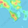 Mapa topográfico Cacuia, altitud, relieve