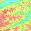 Mapa topográfico Simbach, altitud, relieve