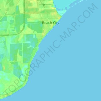 Mapa topográfico Beach City, altitud, relieve