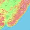 Mapa topográfico Primorsky Krai, altitud, relieve