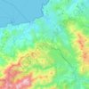 Mapa topográfico Communauté de communes de l'Île-Rousse - Balagne, altitud, relieve
