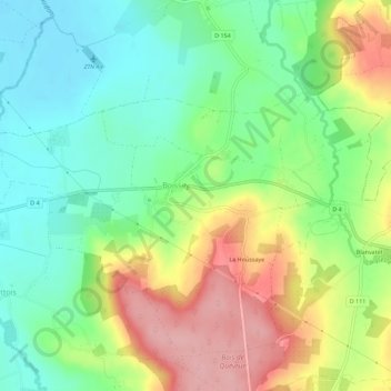 Mapa topográfico Boissey, altitud, relieve