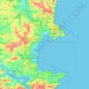 Mapa topográfico Torbay, altitud, relieve