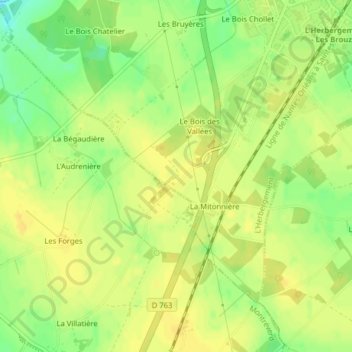 Mapa topográfico 85260, altitud, relieve