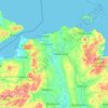 Mapa topográfico Causeway Coast and Glens District, altitud, relieve