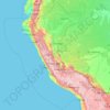 Mapa topográfico Perú, altitud, relieve