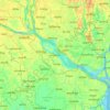 Mapa topográfico Padma River, altitud, relieve