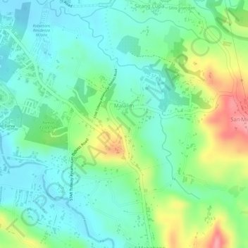 Mapa topográfico Malalim, altitud, relieve