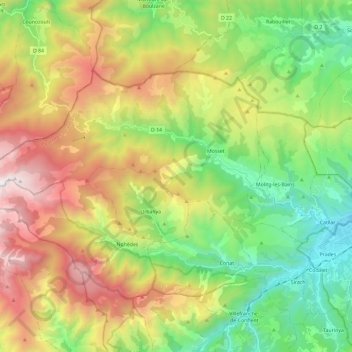 Mapa topográfico La Castellane, altitud, relieve