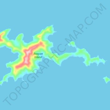 Mapa topográfico Boayan Island, altitud, relieve