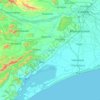 Mapa topográfico Khordha, altitud, relieve