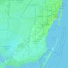 Mapa topográfico Comté de Miami-Dade, altitud, relieve