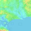 Mapa topográfico Bournemouth, Christchurch and Poole, altitud, relieve