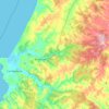 Mapa topográfico Bordeira, altitud, relieve