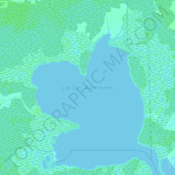 Mapa topográfico Lac Des Allemands, altitud, relieve