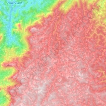Mapa topográfico Mata Fria, altitud, relieve