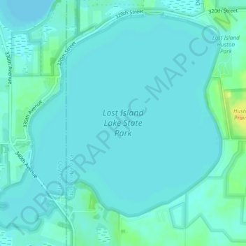 Mapa topográfico Lost Island Lake, altitud, relieve