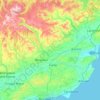 Mapa topográfico Angus, altitud, relieve
