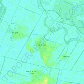 Mapa topográfico La Ronde, altitud, relieve
