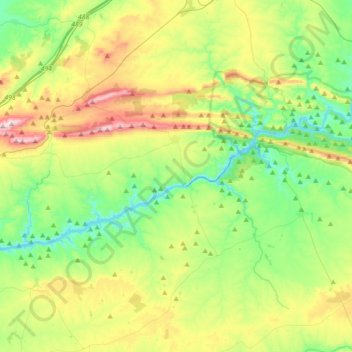 Mapa topográfico Serradilla, altitud, relieve
