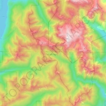 Mapa topográfico Noisy-Diobsud Wilderness, altitud, relieve
