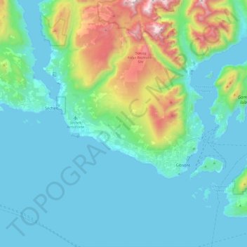 Mapa topográfico Area D (Roberts Creek), altitud, relieve