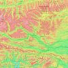 Mapa topográfico Oberkärnten, altitud, relieve