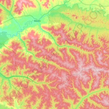 Mapa topográfico Yoko, altitud, relieve