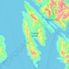 Mapa topográfico Gravina Island, altitud, relieve