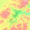 Mapa topográfico Holingol City, altitud, relieve