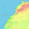 Mapa topográfico Marokko, altitud, relieve