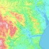 Mapa topográfico Teignbridge, altitud, relieve