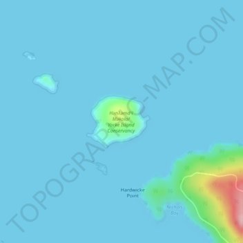 Mapa topográfico Yorke Island, altitud, relieve