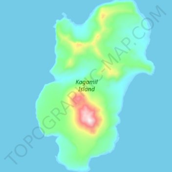 Mapa topográfico Kagamil Island, altitud, relieve