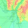 Mapa topográfico Sioux City, altitud, relieve