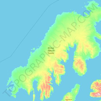 Mapa topográfico Prince Patrick Island, altitud, relieve