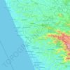 Mapa topográfico Kasaragod, altitud, relieve