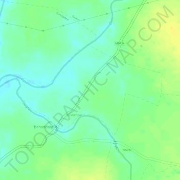 Mapa topográfico Ibrahimpur, altitud, relieve