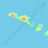 Mapa topográfico Aran Islands, altitud, relieve