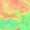 Mapa topográfico Surgut, altitud, relieve