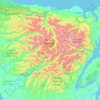 Mapa topográfico Olympic Mountains, altitud, relieve