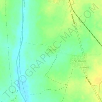 Mapa topográfico Bopparam, altitud, relieve
