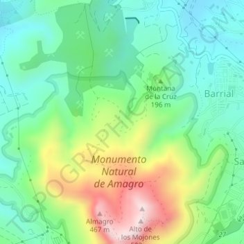 Mapa topográfico Barranco del Draguillo, altitud, relieve