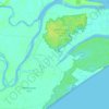 Mapa topográfico Brahmani River, altitud, relieve